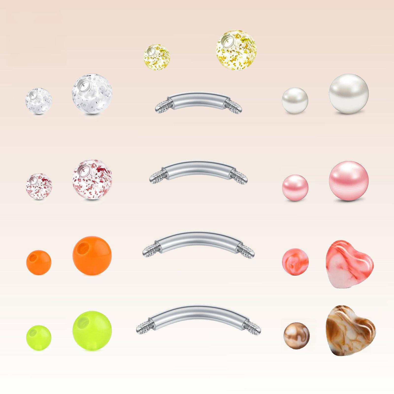 Body Jewelry Replacement Ball - 22pcs 14G roestvrij staal navel barbell