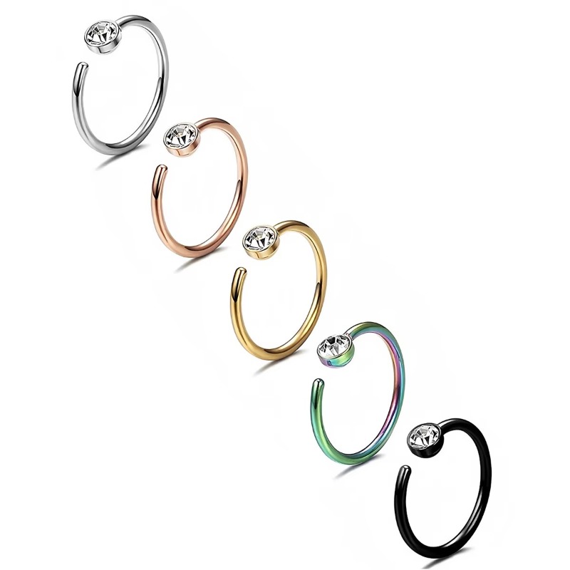 5 stuks 18G neusringen C-vormi - Body Jewelry Surgical Steel recensie en prijs